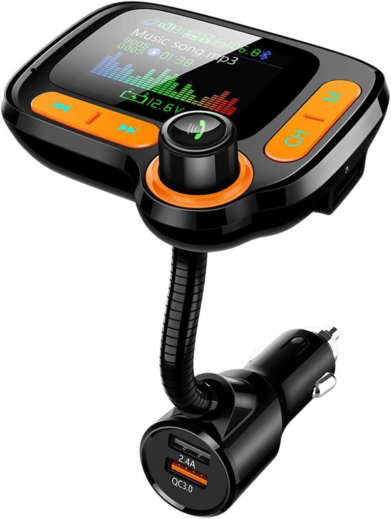 TSNAM FM BT Transmitter, 1.8" Color Screen, MP3